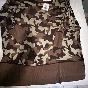 Wonderly Olive and Brown Knit Top